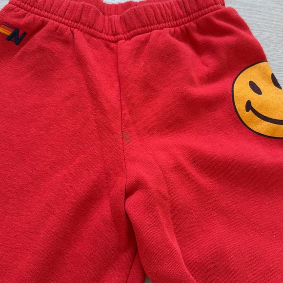 Aviator nations kids size 10 red smiley face sweatpants - Picture 2 of 2